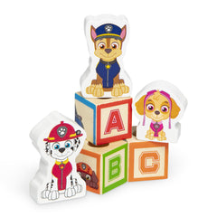 Melissa and Doug wooden block truck in action with blocks ready to stack.