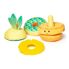 Melissa & Doug Pineapple Soft Stacker two squeezable rings close-up for sensory play.