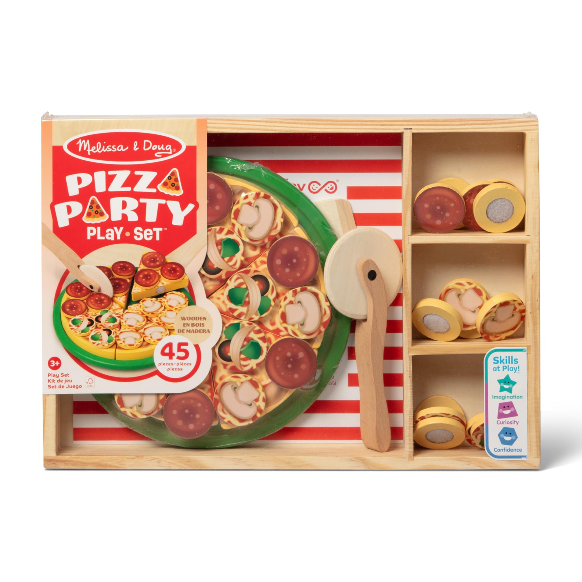Melissa & Doug wooden pizza cutter for safe, realistic slicing play