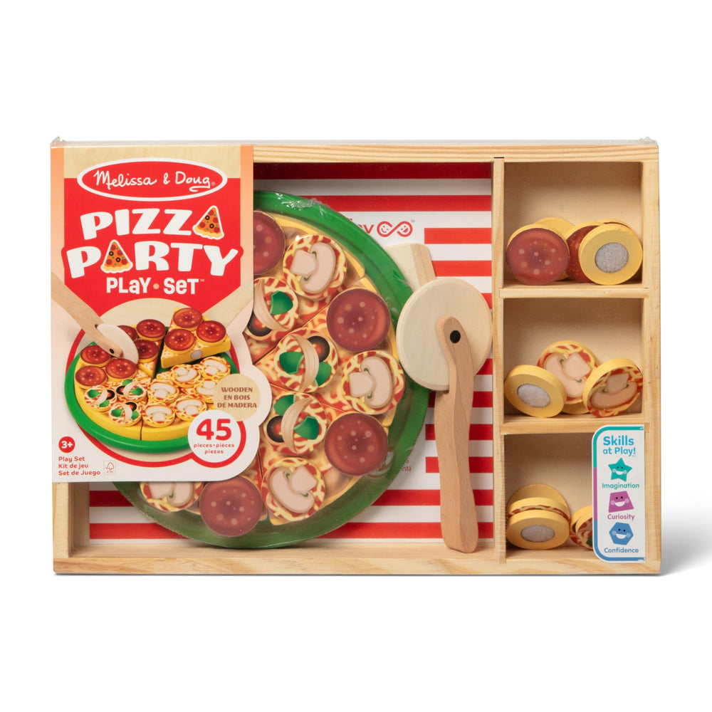 Melissa & Doug wooden pizza cutter for safe, realistic slicing play
