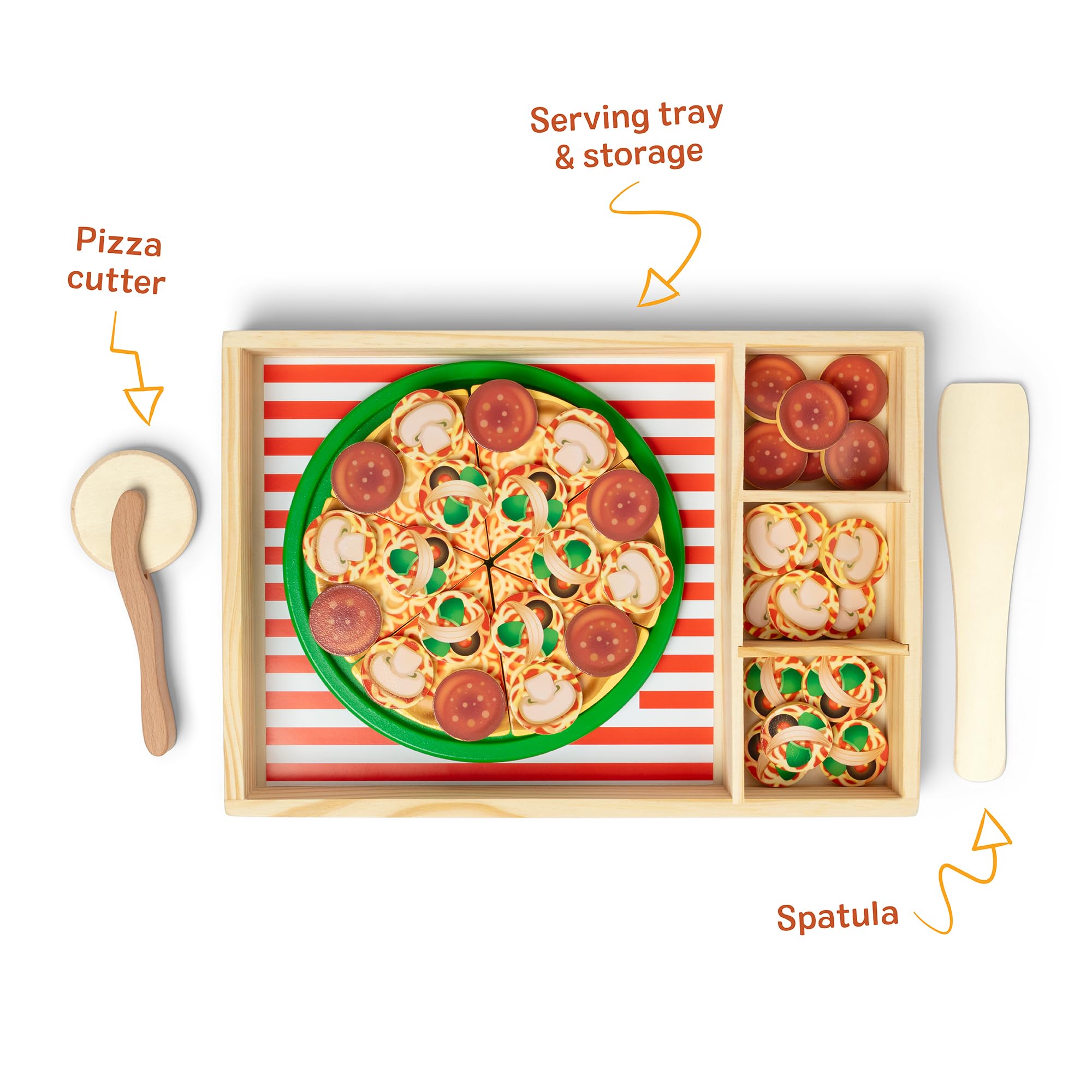 Melissa & Doug wooden pizza spatula for serving pretend pies