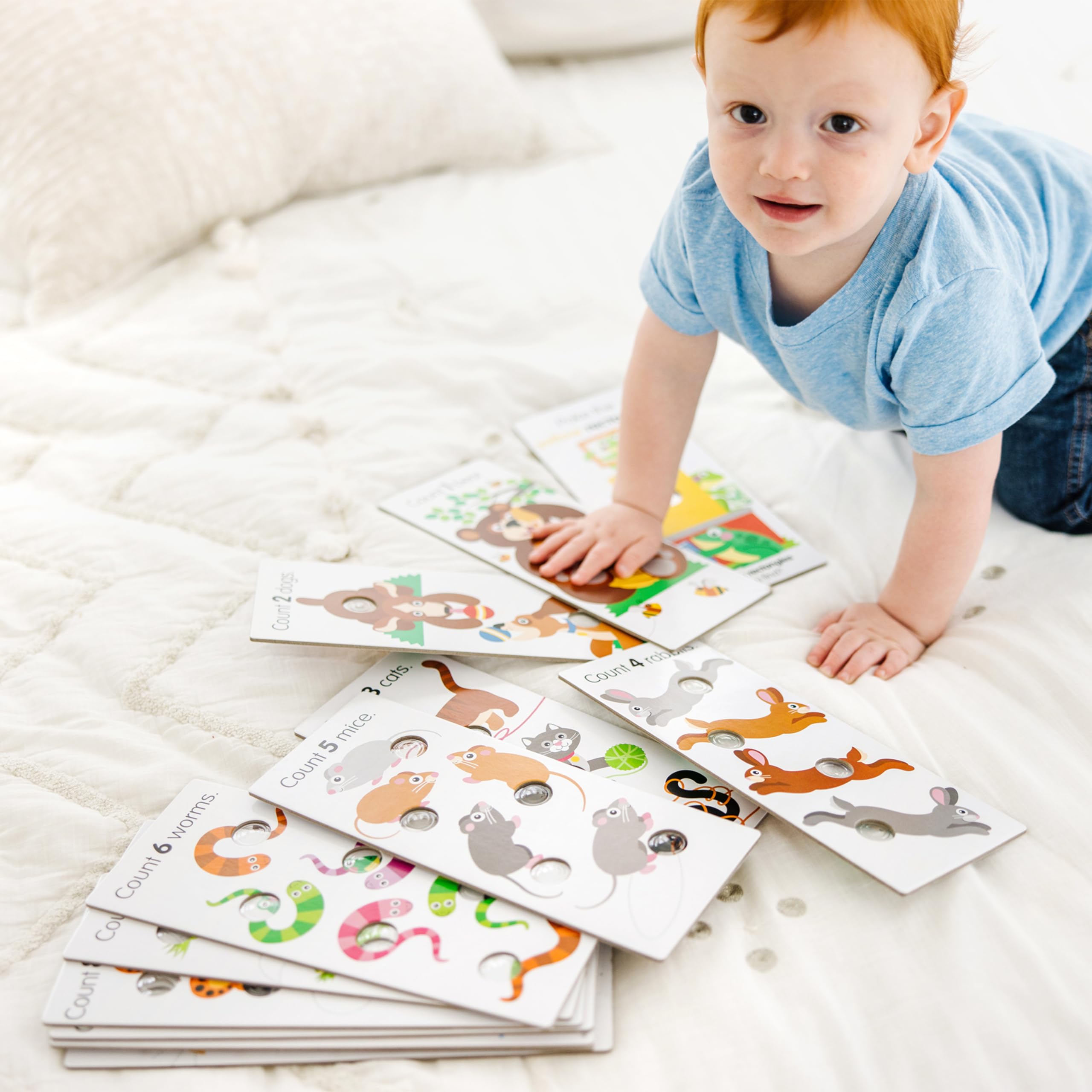 Melissa & Doug Poke-a-Dot cards are durable and kid-friendly for home learning