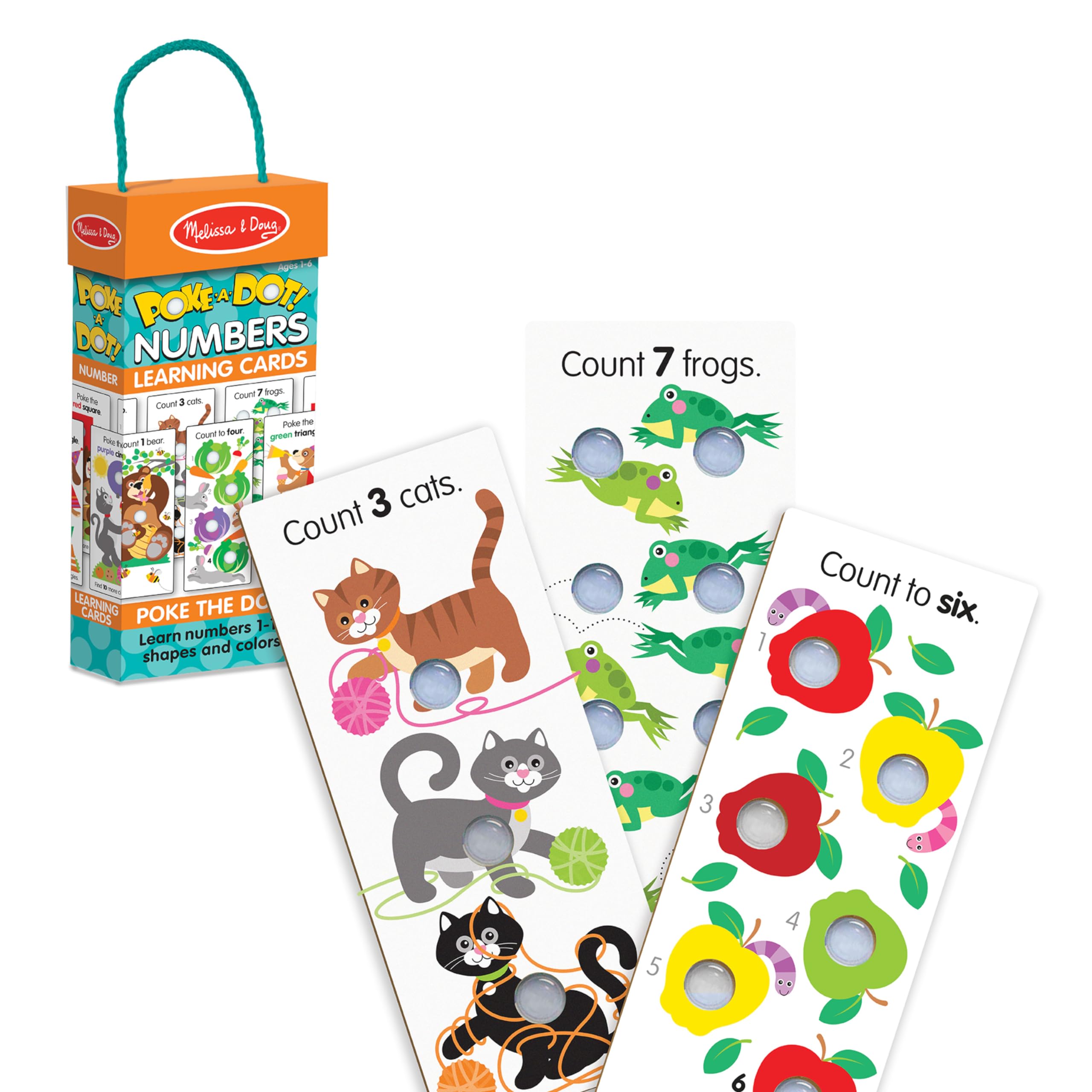 Melissa & Doug Poke-a-Dot Numbers card promotes counting and recognition during play