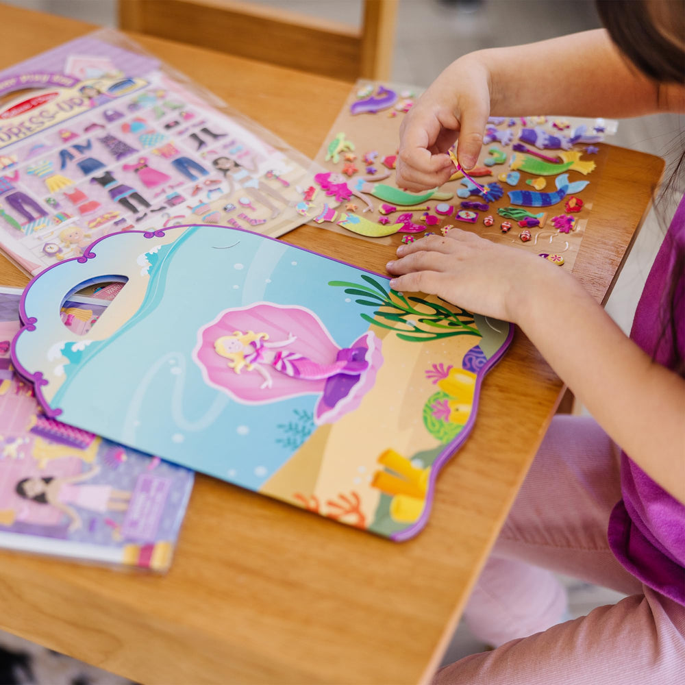 Melissa & Doug dress-up stickers to mix and match outfits for imaginative play.