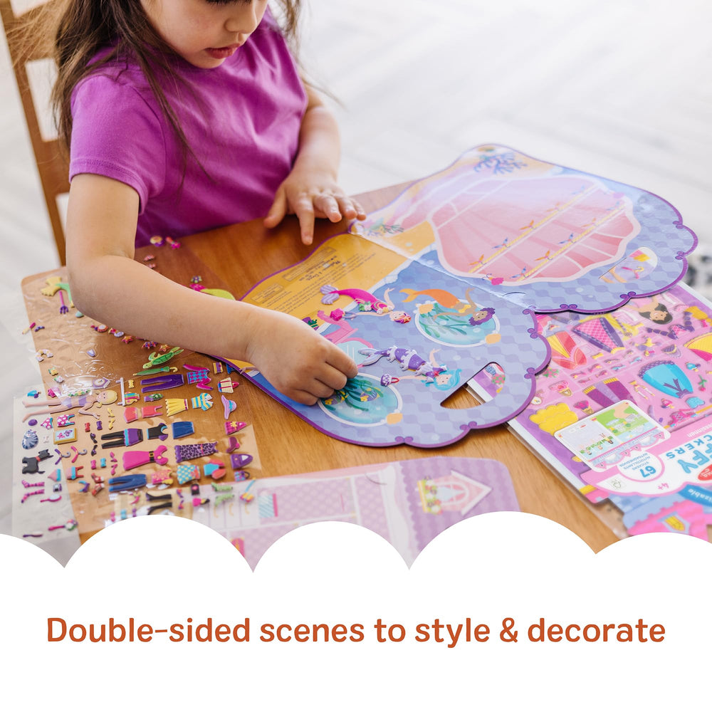 Melissa & Doug princess stickers for colorful dress-up outfits and scenes.