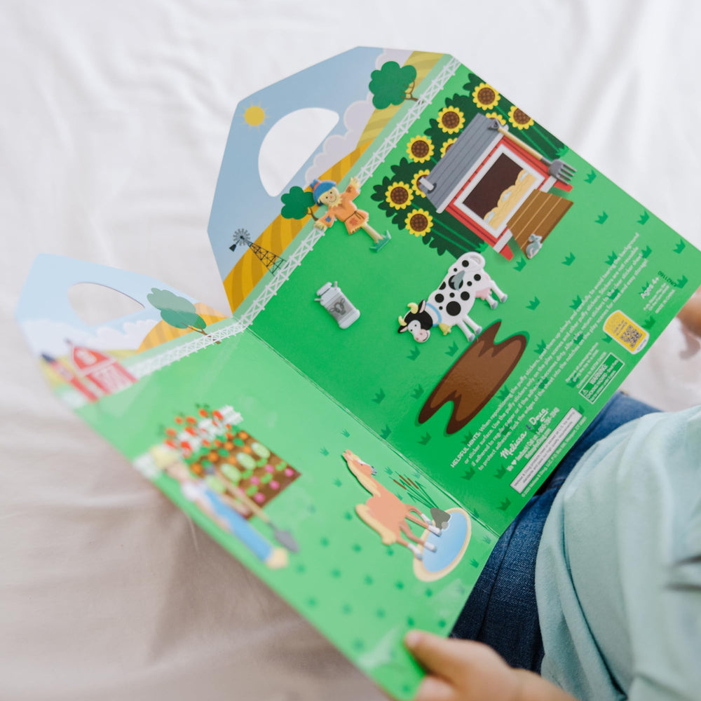 Melissa & Doug farm animals and tractors stickers inspire storytelling adventures.
