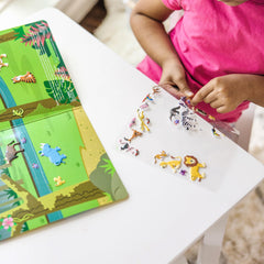 Independent play option with reusable stickers and engaging scenes.
