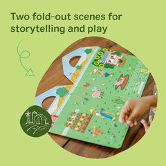 Tractor and tools stickers from Melissa & Doug support pretend farming play.