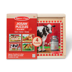 Melissa & Doug lid doubles as a compact puzzle board for easy setup