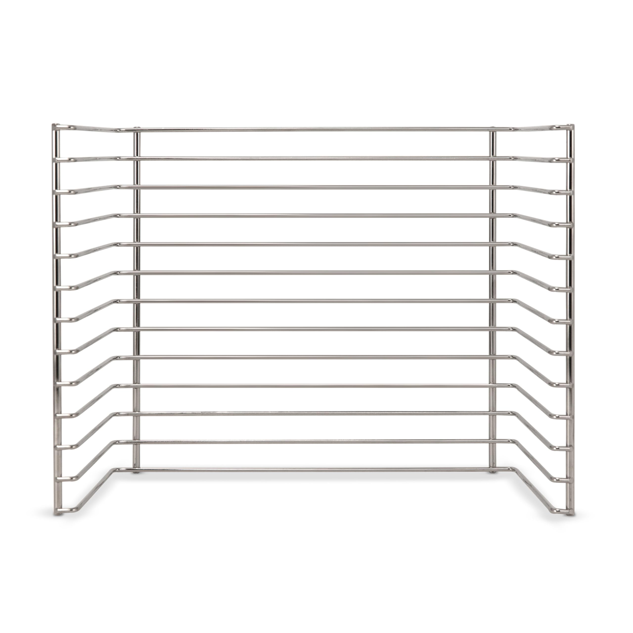 Melissa & Doug puzzle storage rack side view with 12 slots for organized play