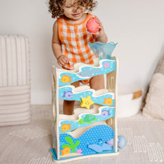 Rollables Ocean Slide bead maze stimulates sensory exploration for little hands.