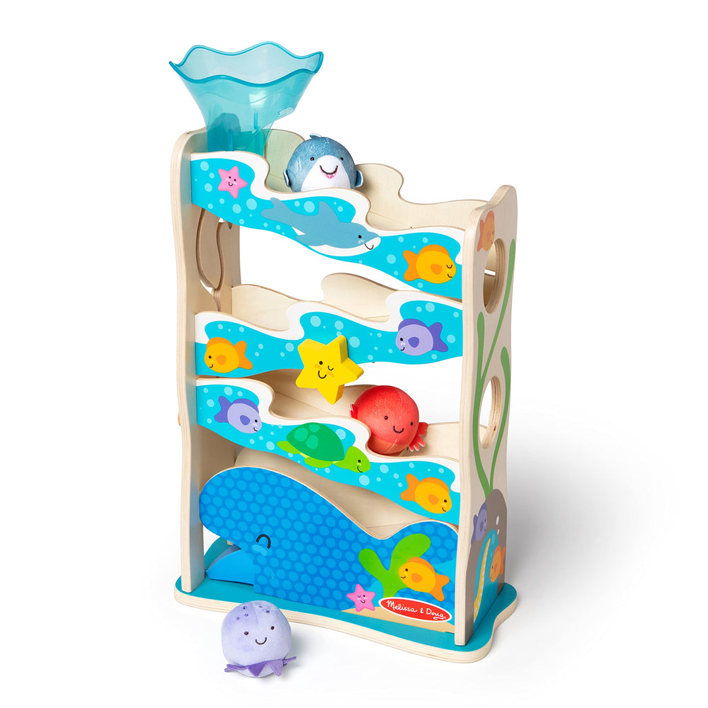 Melissa & Doug Rollables Ocean Slide ramp and tower for hands-on play.