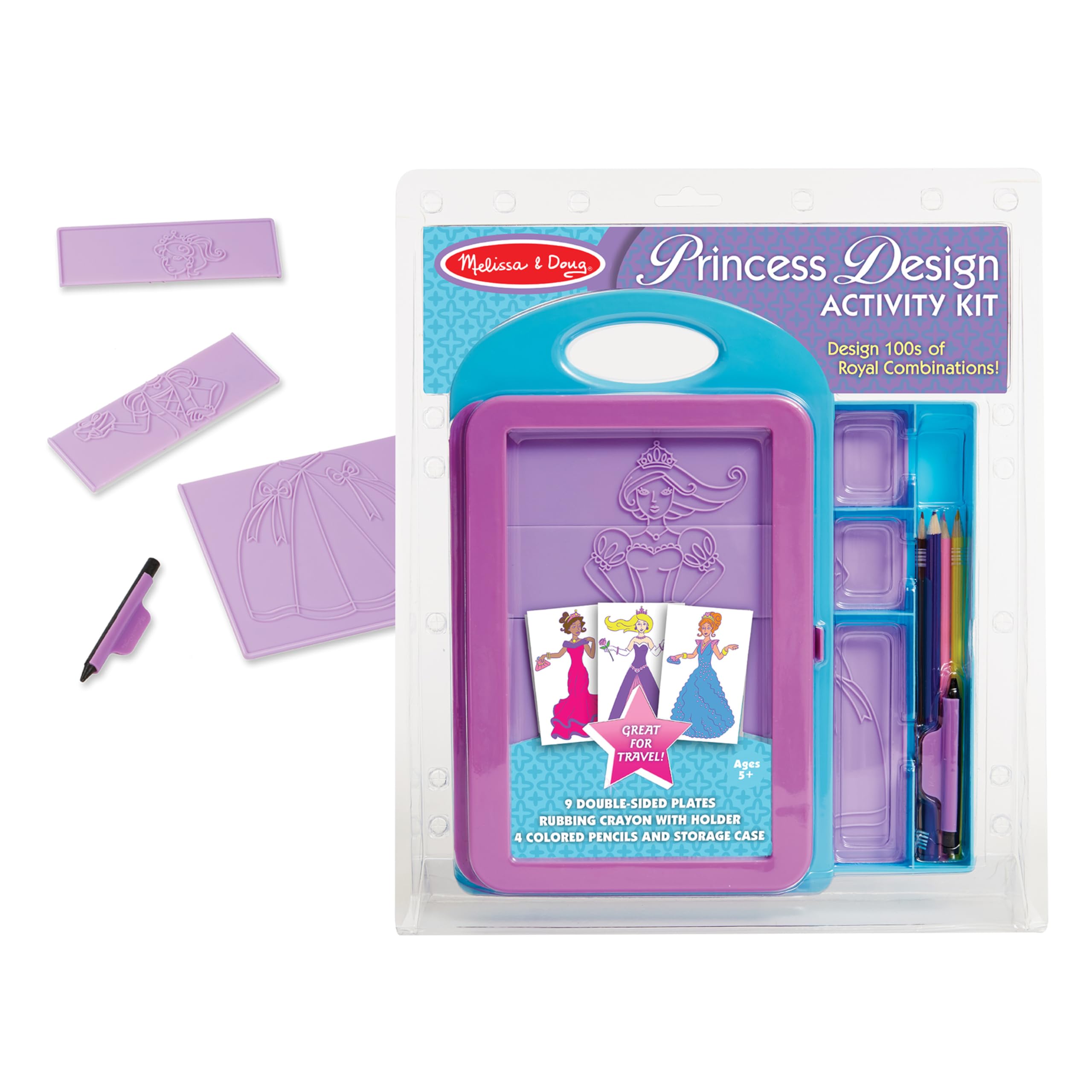 Rubbing Crayon from Melissa & Doug used to reveal plate patterns easily.