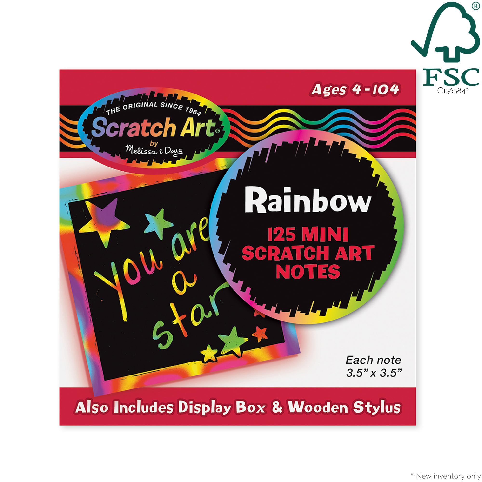 Colorful rainbow layers emerge with a gentle scratch, perfect for quick notes.