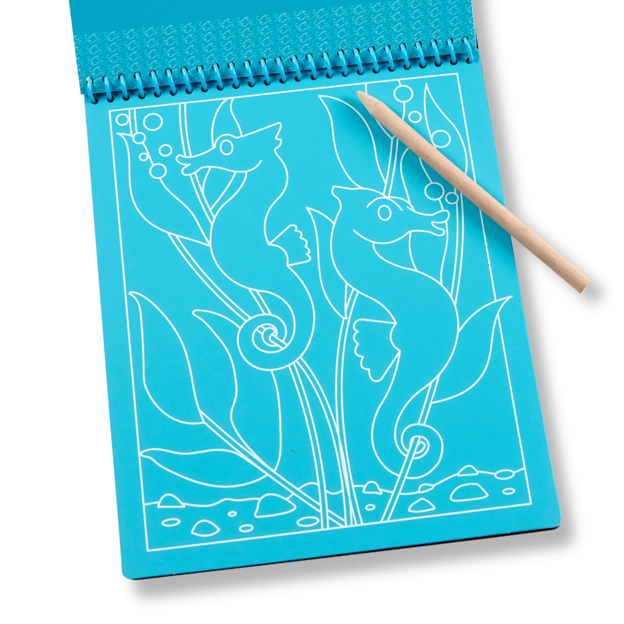 Melissa & Doug Scratch Art built-in stylus holder keeps tools ready
