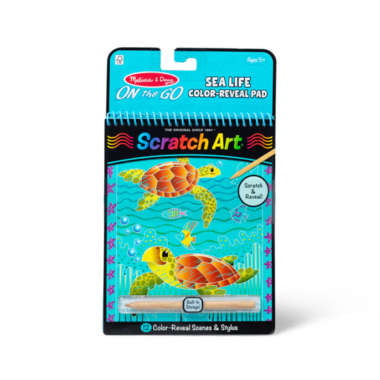 Melissa & Doug On the Go Scratch Art sea life scene reveal for imaginative play