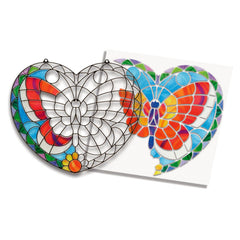 Melissa and Doug cord and suction cup help hang the finished butterfly in a sunny window