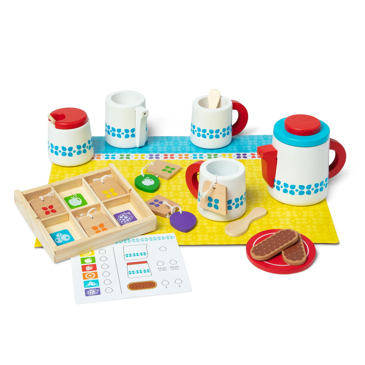 Melissa & Doug steep-and-serve tea set teapot with lid for imaginative tea party play