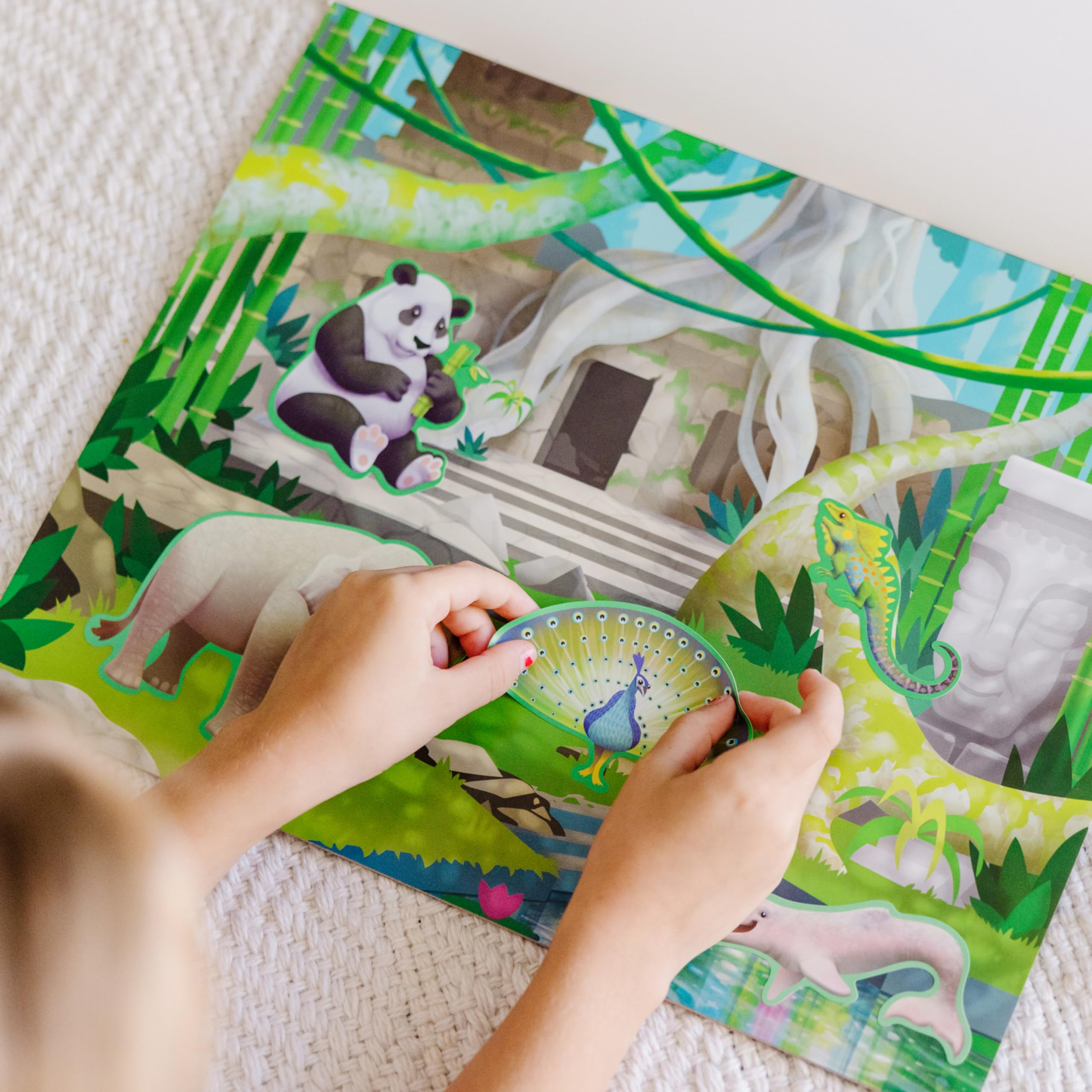 Melissa & Doug sticker pad amazon-jungle scene with cling stickers for shared fun.
