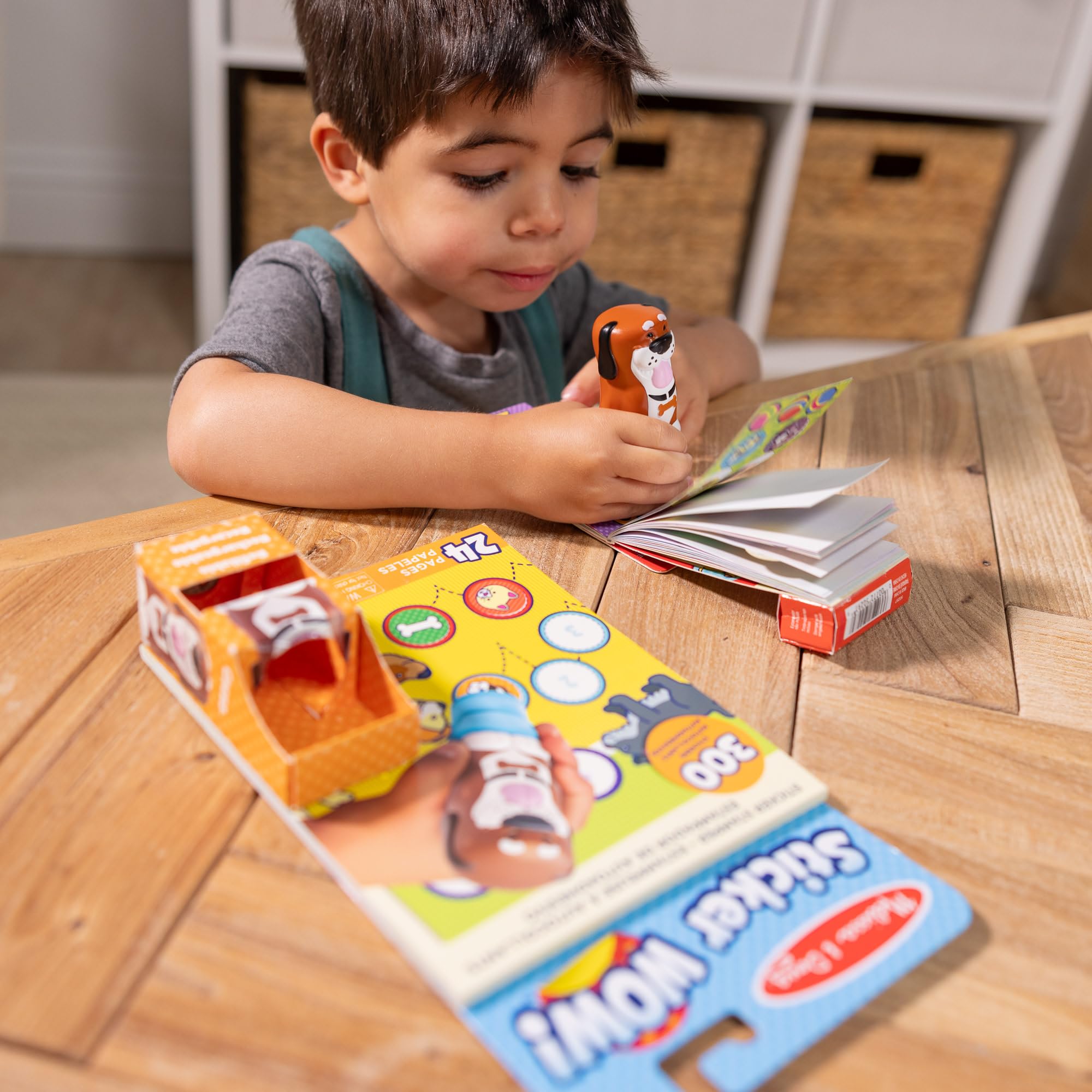Melissa & Doug Sticker WOW 24-page activity book sparks counting and matching fun.