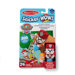 Melissa and Doug Sticker WOW Marshall stamper stamping PAW Patrol stickers on craft pages