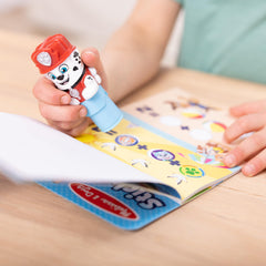 Compact, travel-ready set for stamping, sticker play, and art projects