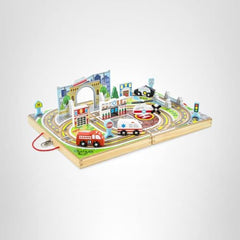Melissa & Doug storage case with handle keeps pieces tidy during travel.