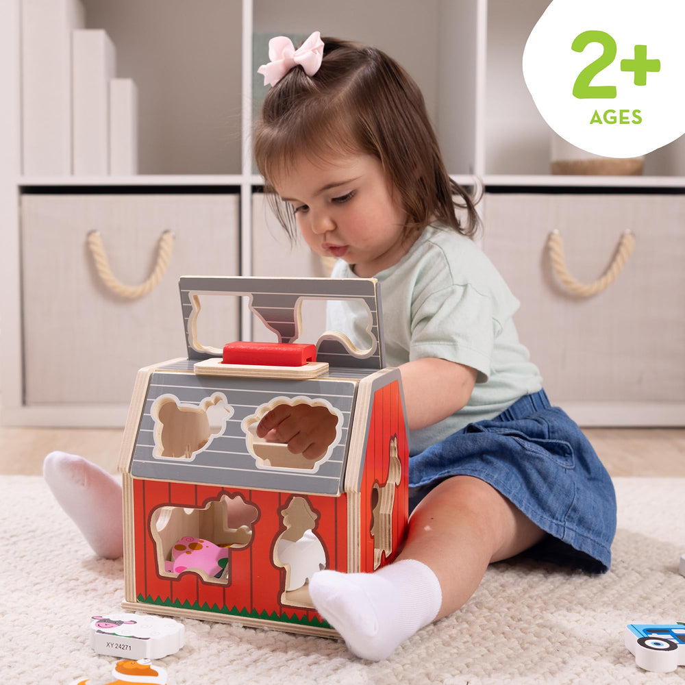 Melissa & Doug Take-Along Barn with pop-up roof for easy access during play