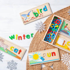 Melissa & Doug See & Spell wooden construction supports durable, kid-friendly use.