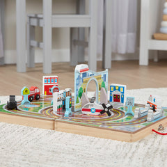 Melissa & Doug traffic signs guide safe, organized play.