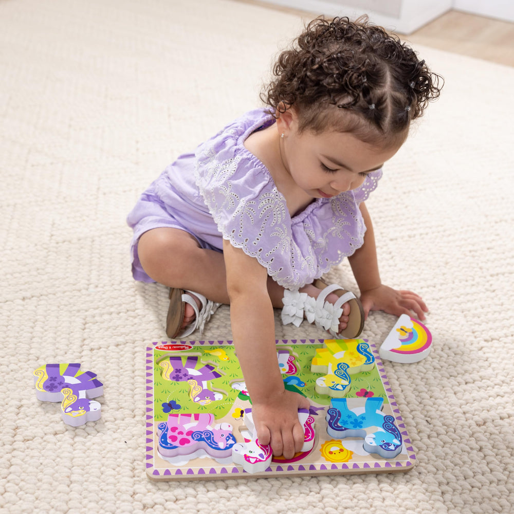 Melissa & Doug yellow unicorn piece invites hands-on exploration and imaginative storytelling.