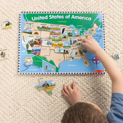 Gift-ready Melissa & Doug USA Map puzzle for kids ages 5 to 8
