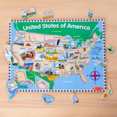 Screen-free play with Melissa & Doug USA Map puzzle