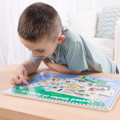 Durable wooden Melissa & Doug USA Map puzzle board