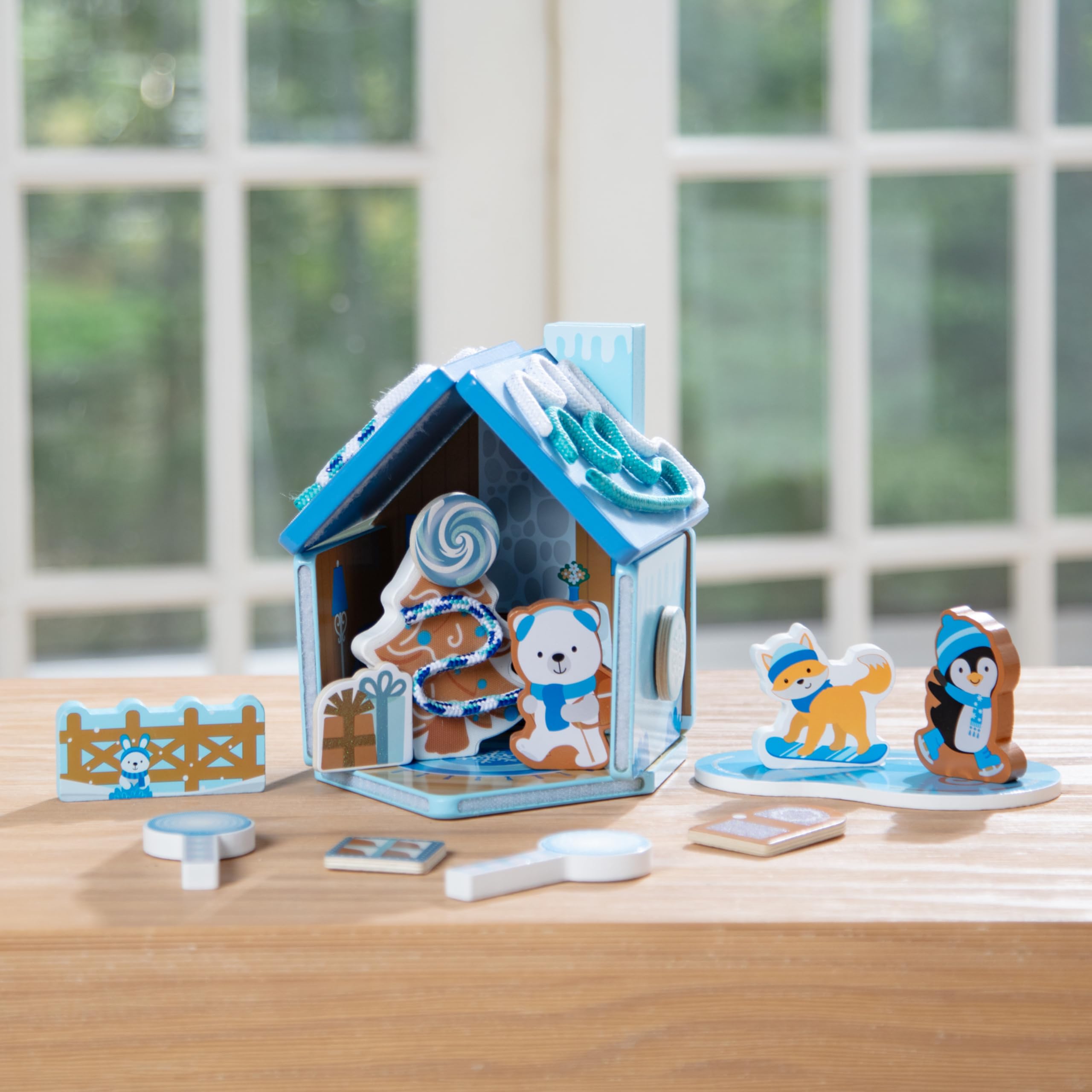 Melissa & Doug Winter Frost completed wooden house ready for playtime