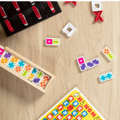 Melissa & Doug wooden storage case complements classic wooden games