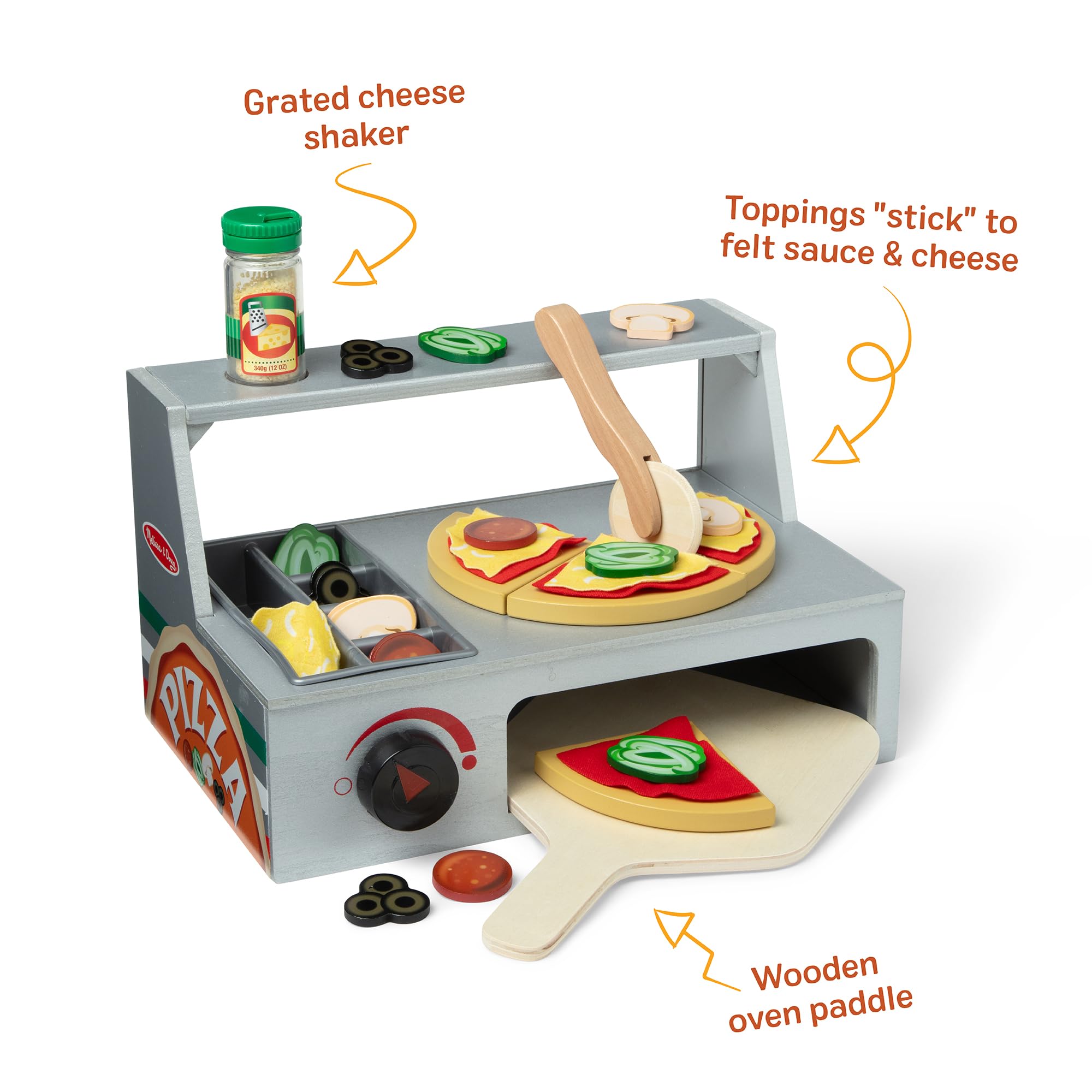 Mushrooms topping piece supports sequencing during kitchen play