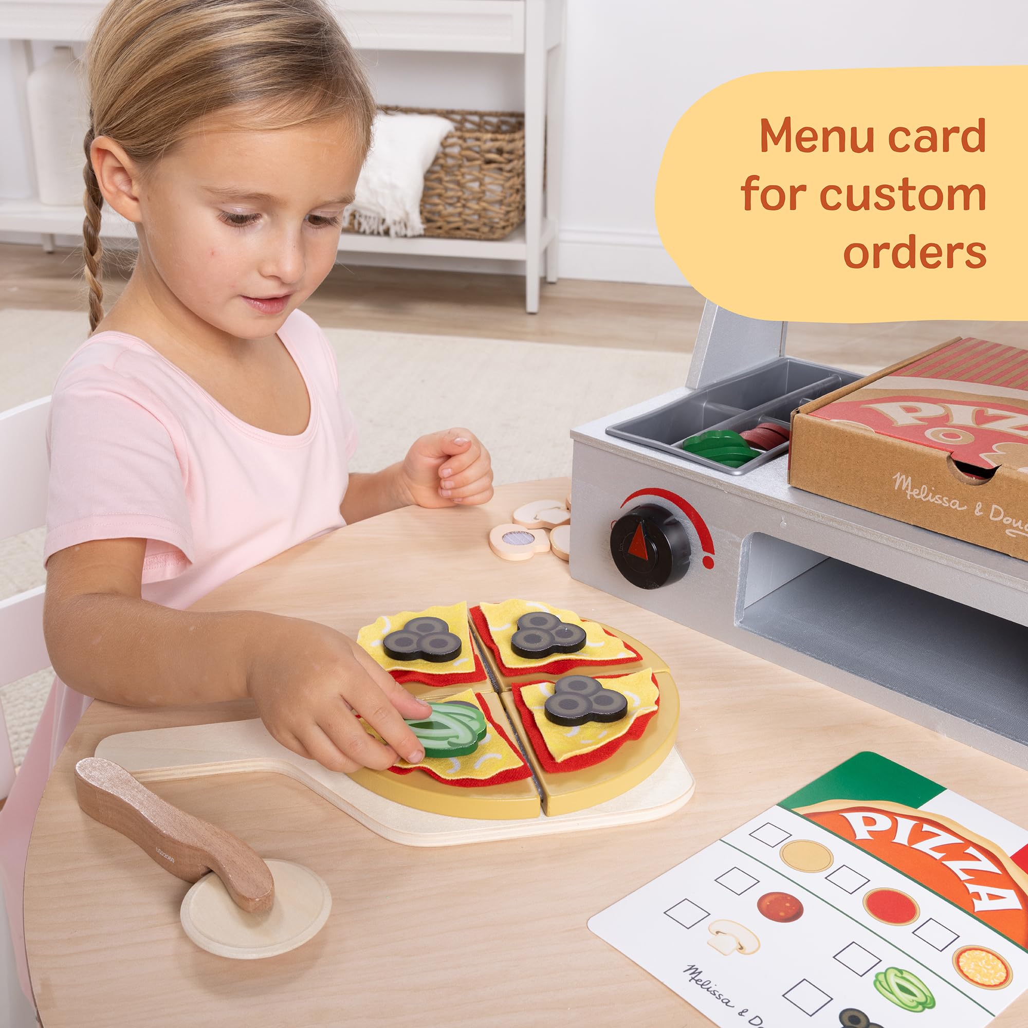 Peppers topping piece encourages color recognition and menus