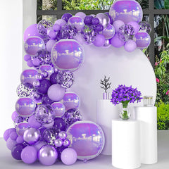Melody Fantasy 14-pack iridescent purple balloons for cohesive party styling.