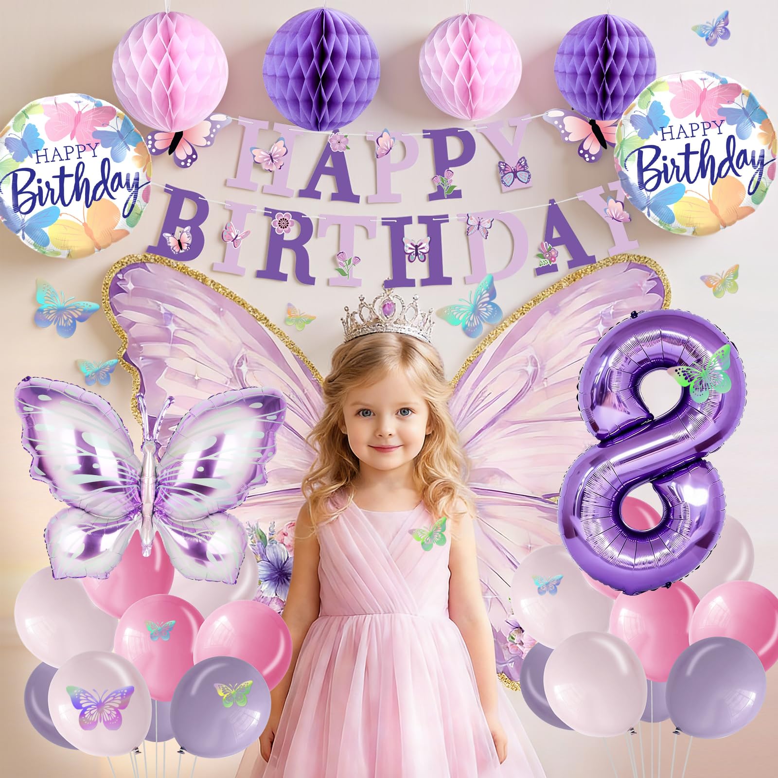 Melody Fantasy 3D iridescent butterflies decorate walls with shimmer