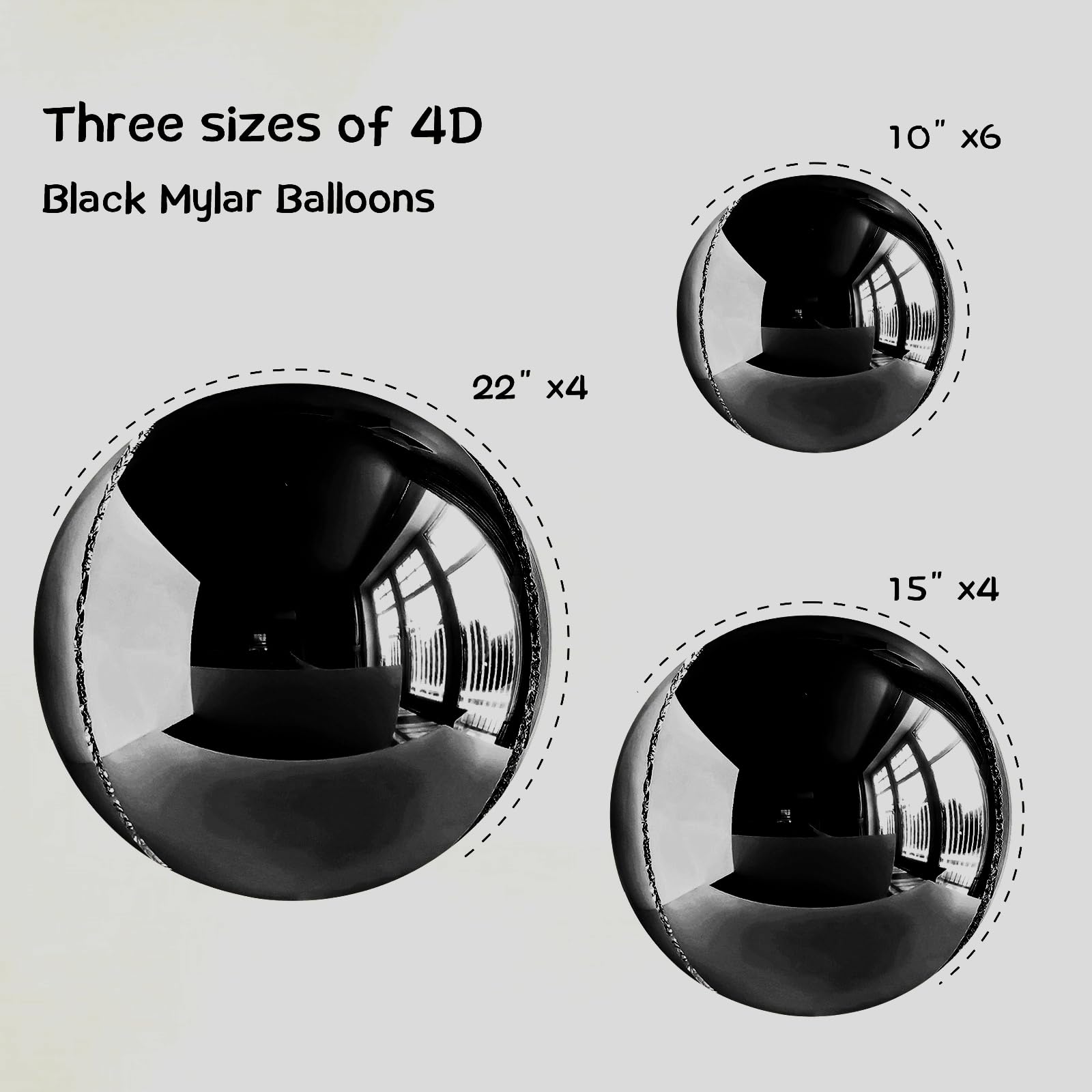 Melody Fantasy black foil balloons in 15in provide bold accents for centerpieces.