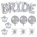 Melody Fantasy Bride letters 32in balloons create a dramatic centerpiece and photo-worthy backdrop.