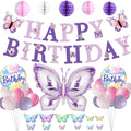 melody fantasy happy birthday butterfly banner for enchanting party backdrop