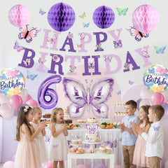 melody fantasy wall decor butterflies enhance the party backdrop.