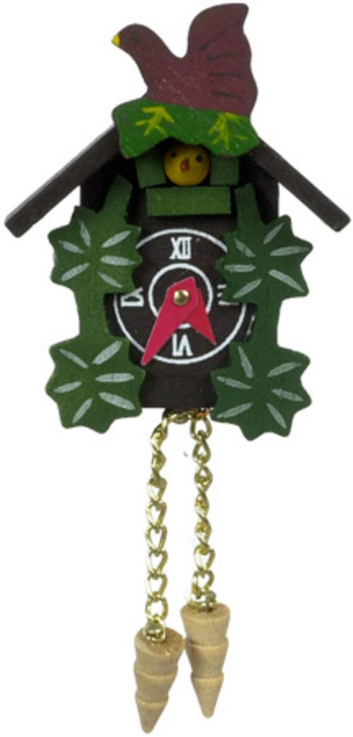 Melody Jane Dolls Houses cuckoo clock: detailed miniature accessory for realistic town square display.