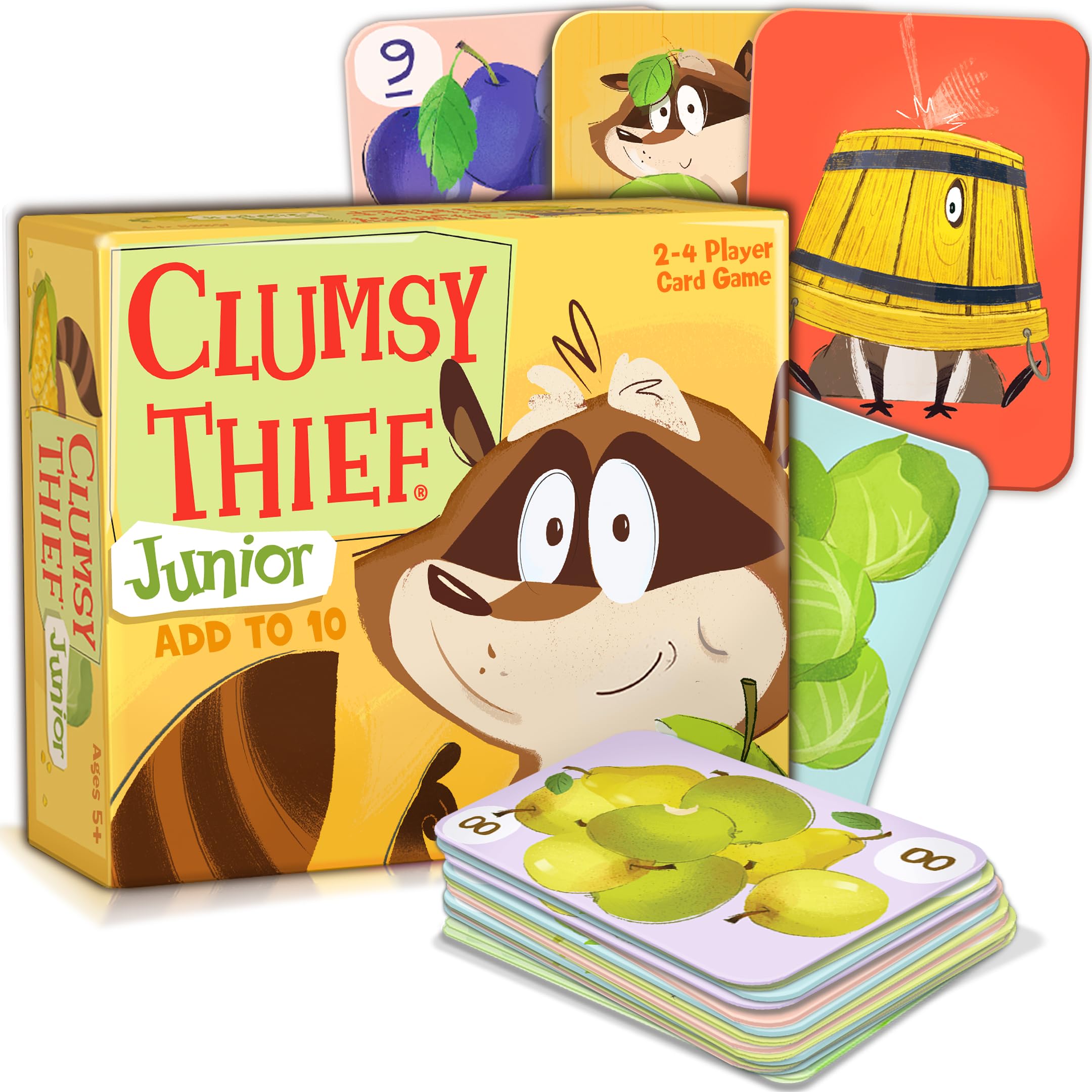 Melon Rind Clumsy Thief game cover with bright cards inviting addition practice.