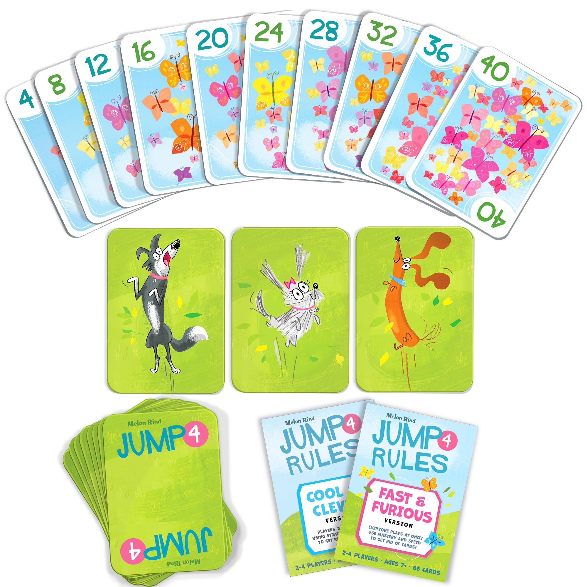 Melon Rind Jump 4 illustrated rules guide quick setup and play.