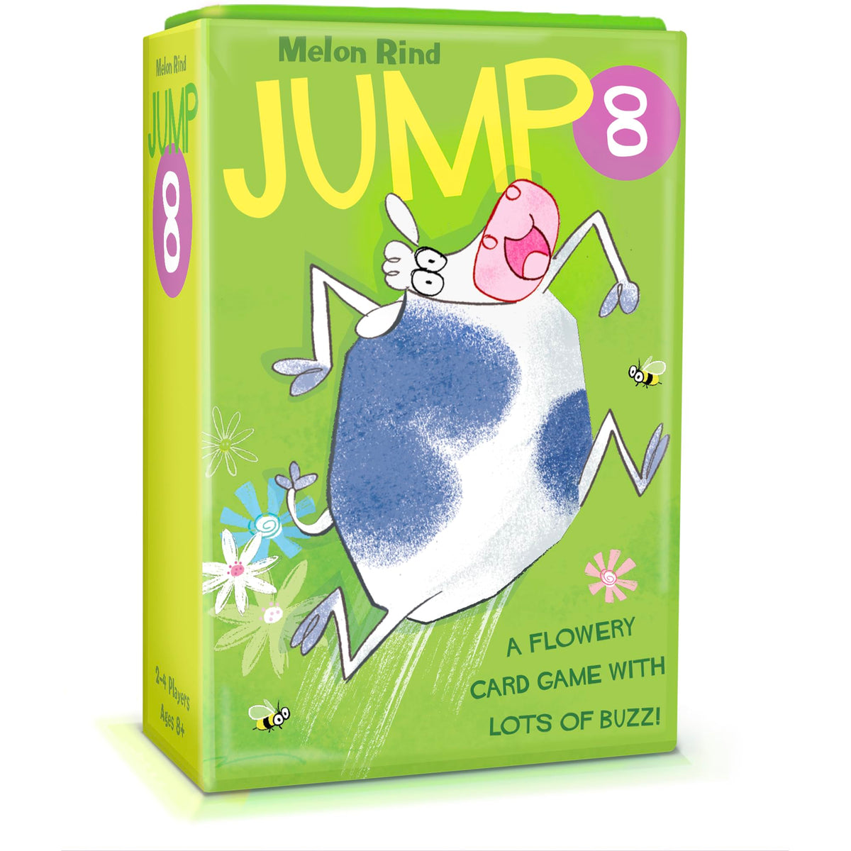 Melon Rind Jump 8 card deck on table, teaching multiples with vibrant illustrations.
