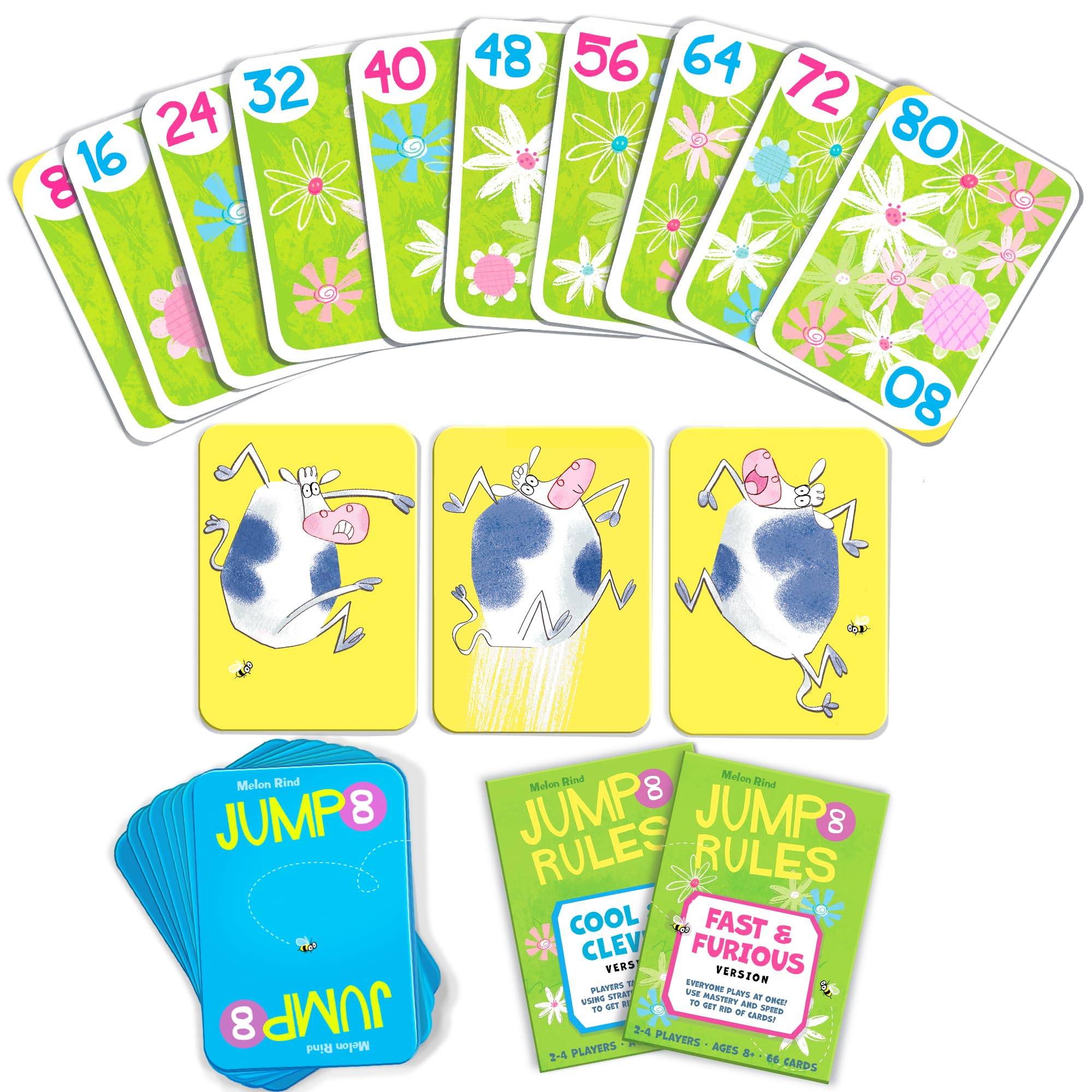 Melon Rind Jump 8 two-ways play image, supports beginner to advanced math confidence.