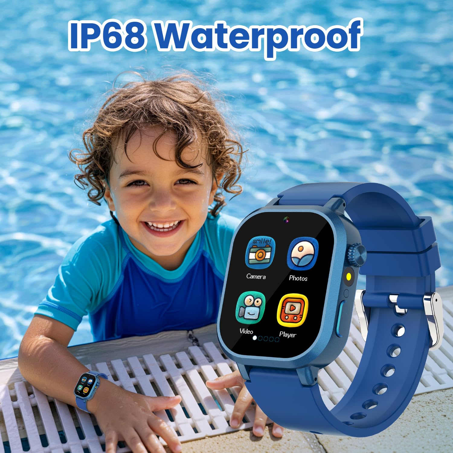 Melontti kids watch HD camera blue, capturing memories during adventures